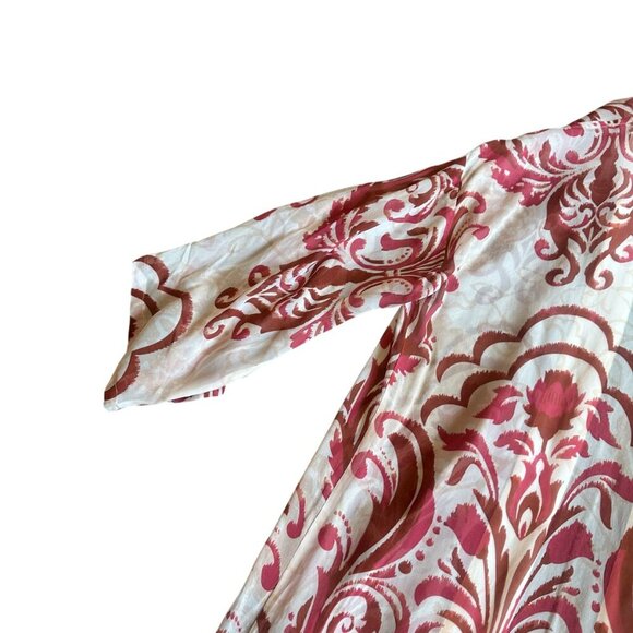 Soft Surroundings Jakarta Open-Front Kimono Chiffon Embroidered Size L/XL Womens - Picture 9 of 11